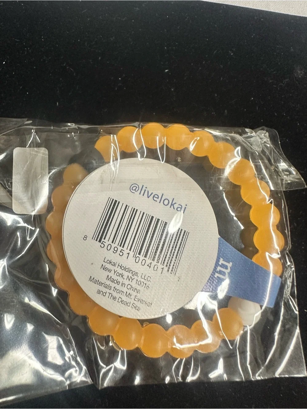 Lokai Orange Beaded Balance Bracelet with Signature Black & White Beads